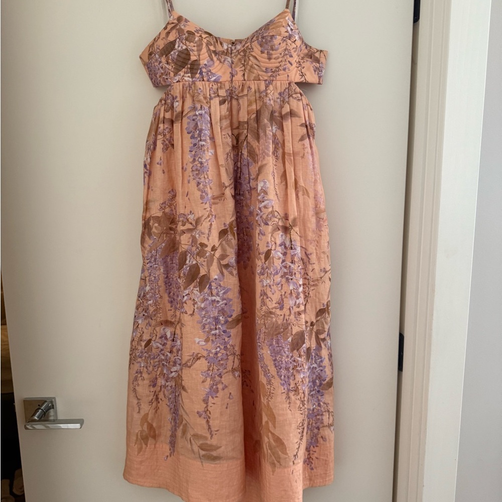 Zimmermann Peach and Lavender Floral dress